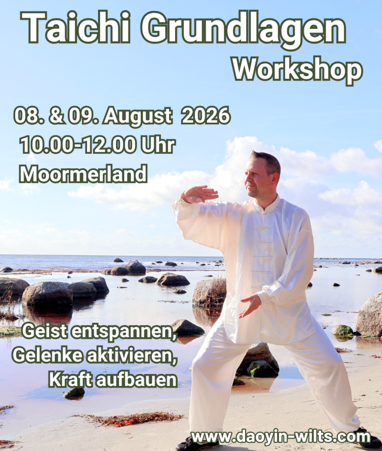 Tai Chi-Workshop-Ankündigung mit Trainingsdetails und Ort.